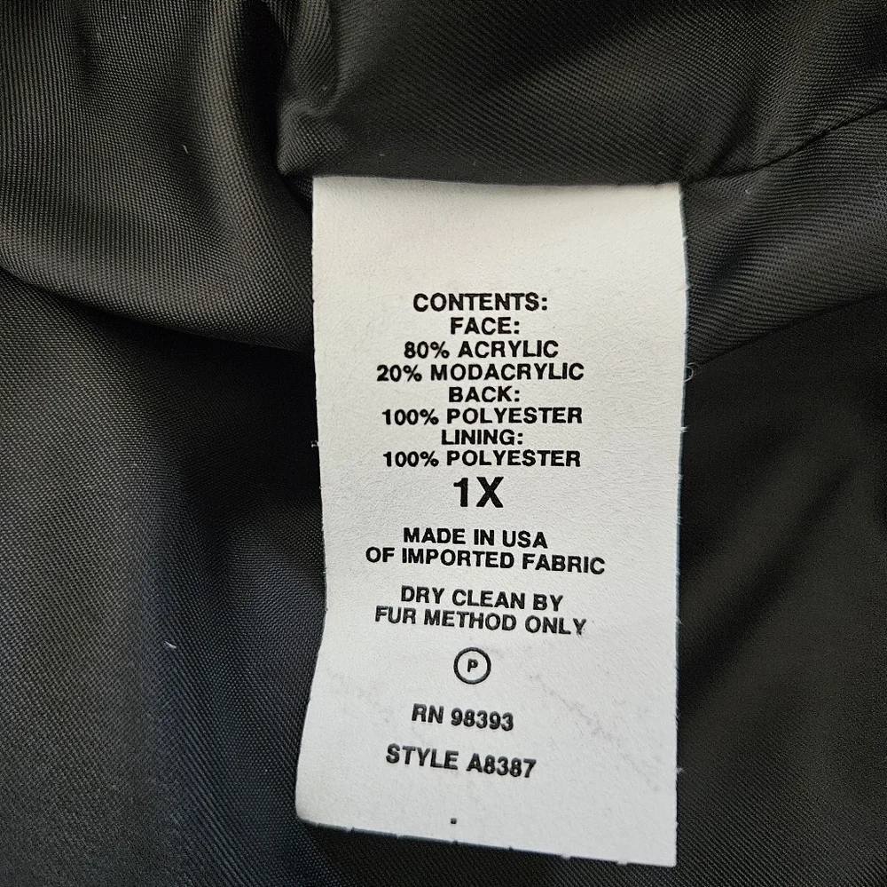 NWT - Dennis Basso Faux Fur Coat - Size 1X - Picture 10 of 10